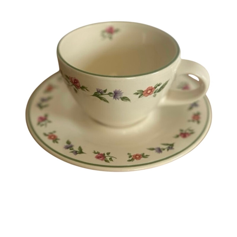 Portfolio‎ Pfaltzgraff Garden Cup & Saucer Set – Floral Pattern – Made in USA
